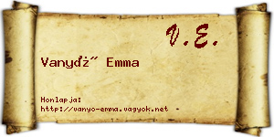 Vanyó Emma névjegykártya
