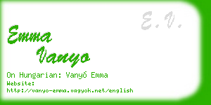 emma vanyo business card