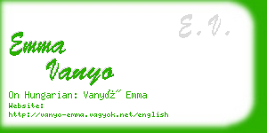 emma vanyo business card